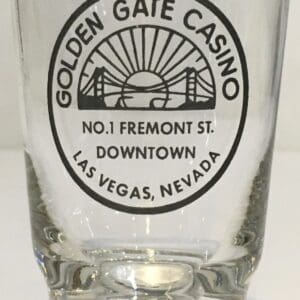 Golden Gate Casino DownTown Las Vegas Small (4" Tall) Cocktail Bar Glass #1878