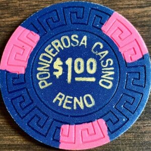 $1 Ponderosa Casino (Hot Pink Inserts) Chip Reno, NV (New) #1384