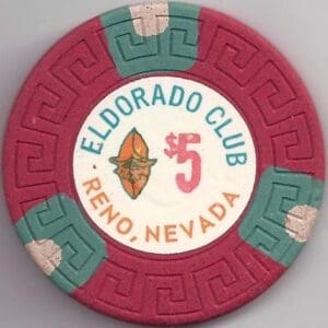 $5 ELDORADO CLUB Casino Chip Reno, Nevada #1071