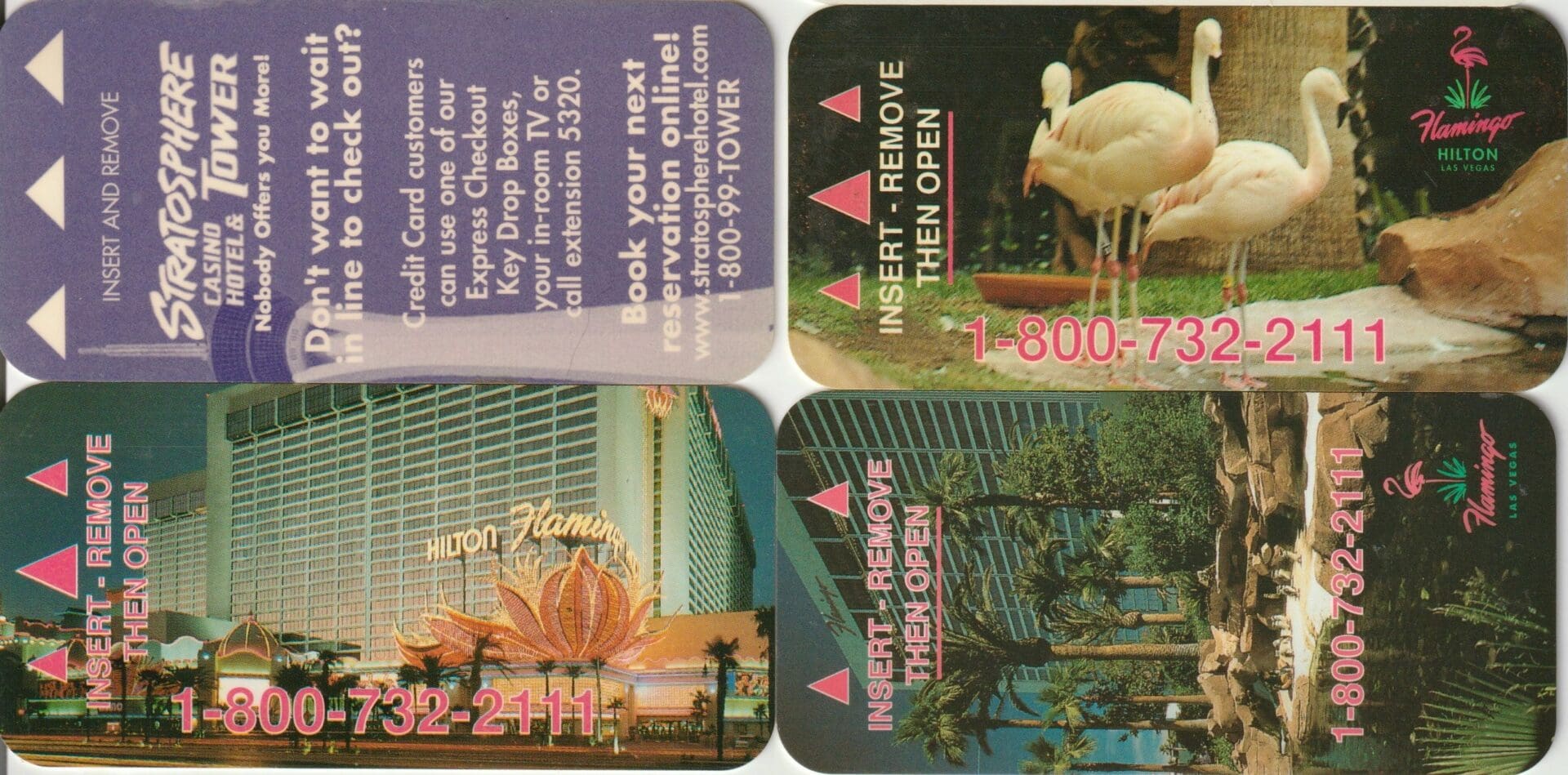 Casino Room Card Keys (4),Flamingo Hilton & Stratosphere Casinos Las Vegas, Nevada 0045