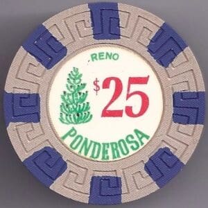 $25 Ponderosa Casino (Pine Tree) Chip Reno, NV (NEW) #1169