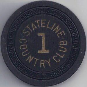 StateLine Country Club #1 Roulette Casino Chip (Blk) South Lake Tahoe, NV #1253