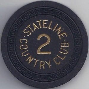 StateLine Country Club #2 Roulette Casino Chip (Blk) South Lake Tahoe, NV #1254