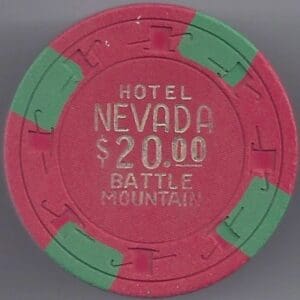 $20 Hotel Nevada Casino Chip Battle Mountain, NV #1280