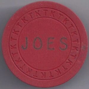 $0.25 Joe's Fractional (TK Mold) Casino Chip Hawthorne, NV #1317