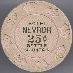 $0.25 Hotel Nevada Fractional Casino Chip Battle Mountain, NV #1326