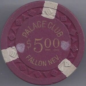 $5 Palace Club Casino Chip Fallon, NV #1377