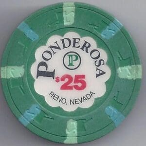 $25 Ponderosa Casino Chip Reno, NV #1385