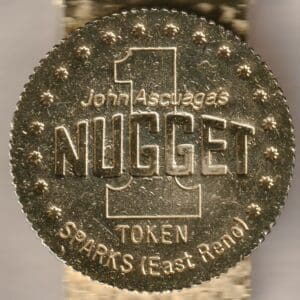 $1 John Ascuaga's Nugget Token Chip Money Clip Sparks, Nevada #5436